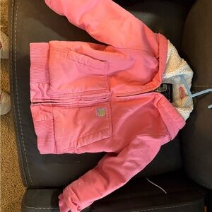 Carhartt Pink Kids Sherpa lined coat